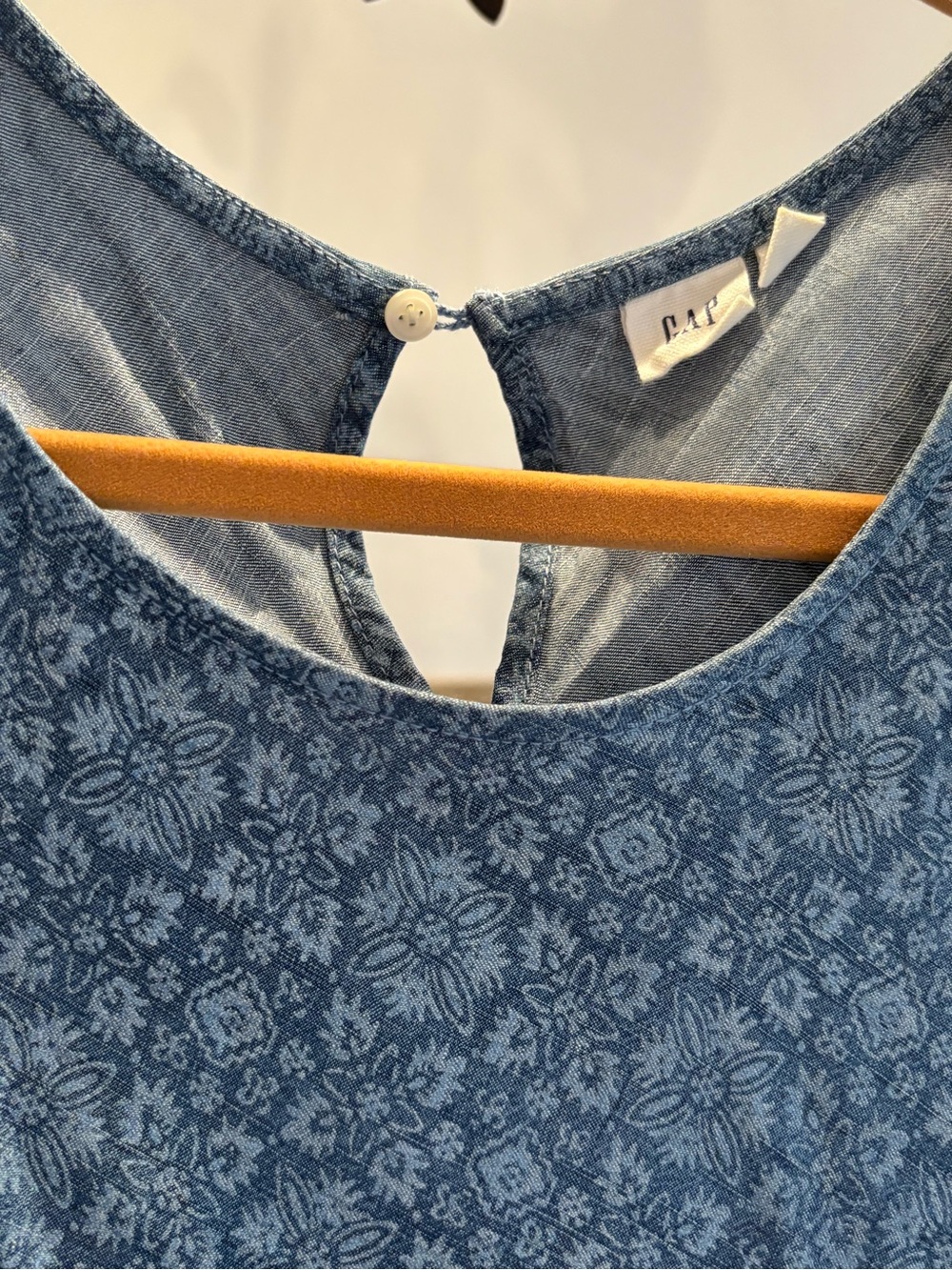 GAP Blue Floral Denim Dress